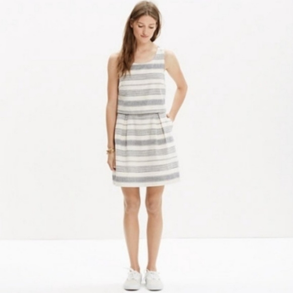 MADEWELL Linen-Blend Open Back Striped Dress - Picture 2 of 10